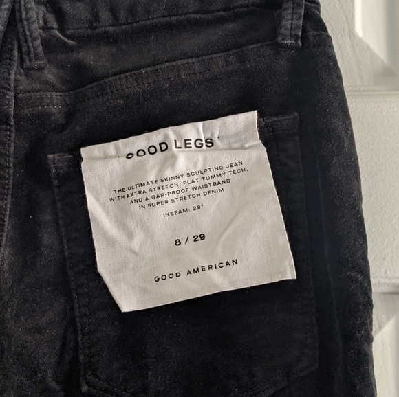 GOOD AMERICAN Good Legs Exposed Zipper Velvet Skinny Jeans - Picture 7 of 7